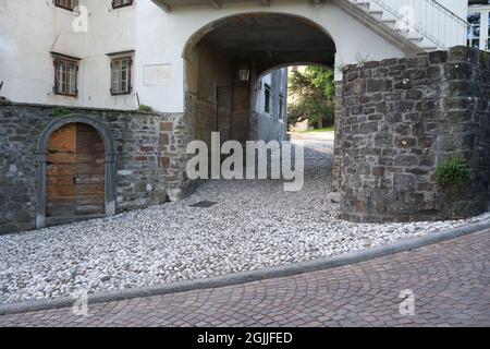 Gorizia, Italy. The castle. It stands between the walls of the ancient village, what medieval sources cite as Upper Land. Friuli Venezia Giulia. Sunny Stock Photo