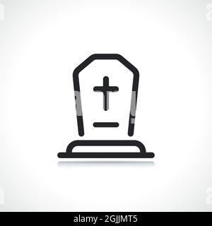 tombstone thin line icon isolated vector design Stock Vector