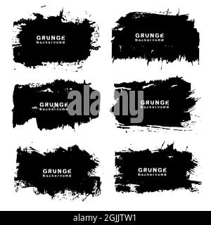 Set of grunge scratch urban background. Vector illustration. Isolated. Distress texture. Ink brush strokes. Dirty artistic design element Stock Vector