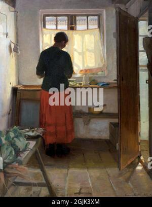 The maid in the Kitchen by the Danish artist, Anna Ancher (1859-1935), oil on canvas, 1883-86 Stock Photo