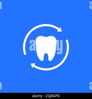 tooth icon with arrows, vector Stock Vector