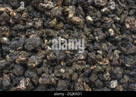 Oolong tea cha dried leaves Chinese tea ceremony Stock Photo