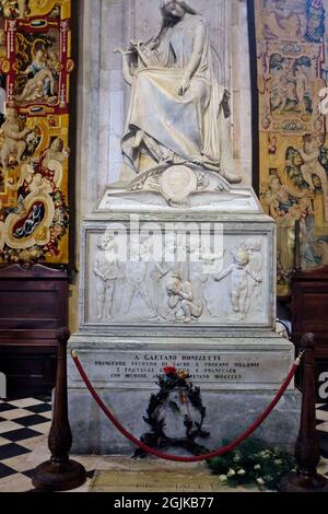 Grave of composer Gaetano Donizetti in the church of Santa Maria Maggiore in Bergamo, Italy Stock Photo