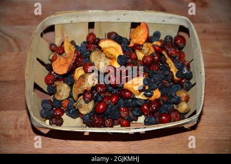 Mix of different dried forest fruits Stock Photo