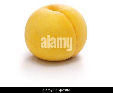 fresh yellow peach isolated on white background Stock Photo