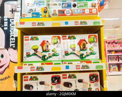 Super Mario Lego in toy store Stock Photo Alamy