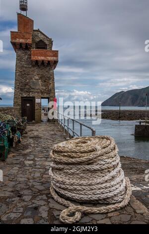 Lynton & Lynmouth, a coastal victorian resort on the North Devon coast famous for its funicular railway Stock Photo