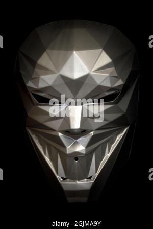 Fractal Smiler Face Mask Isolated Against Black Background Stock Photo