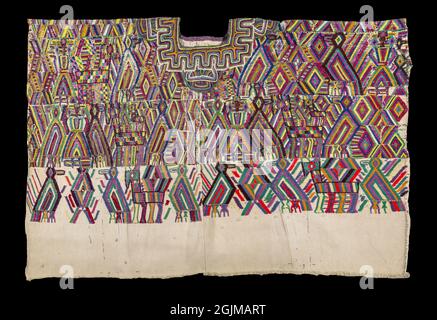 Everyday woman's huipil from Nebaj, Guatemala. Ixil Triangle. Supplementary weft brocading. Designs include stylised bird motifs. Stock Photo