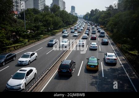 Beijing, China. 10th Sep, 2021. 2nd Ring Road in Beijing, China on 10/09/2021 by Wiktor Dabkowski Credit: dpa/Alamy Live News Stock Photo