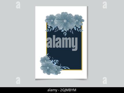 Beautiful Digital Hand-painted Feminine watercolor Premium floral frame design Stock Vector