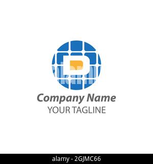 Initial Latter 'D' Solar home logo template. Solar panel and sun vector design. Renewable energy illustration. Stock Vector