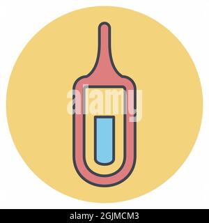Icon Vector of Thermometer - Color Mate Style - Simple illustration, Editable stroke, Design template vector, Good for prints, posters, advertisements Stock Vector