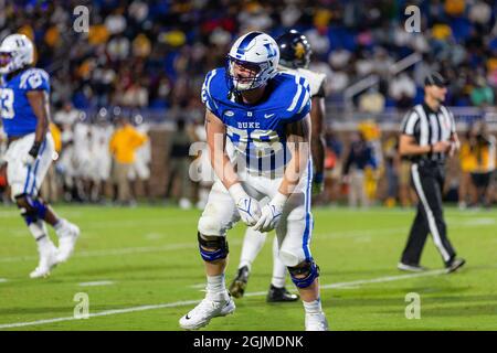 Durham, NC, USA. 10th Sep, 2021. Duke Blue Devils quarterback Jordan ...