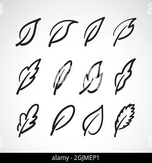Vector leaves icon set on white background.Collection of leaf logo design. Easy editable layered vector illustration. Stock Vector