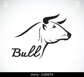 Vector image of a bull head on a white background. Easy editable layered vector illustration. Wild Animals. Stock Vector