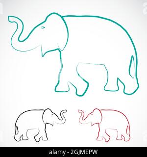 Vector image of an elephant on a white background. Easy editable layered vector illustration. Wild Animals. Stock Vector