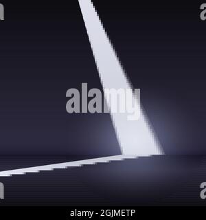 Ray of light on the wall and floor in dark room. Minimalistic abstract background. Vector illustration. Stock Vector