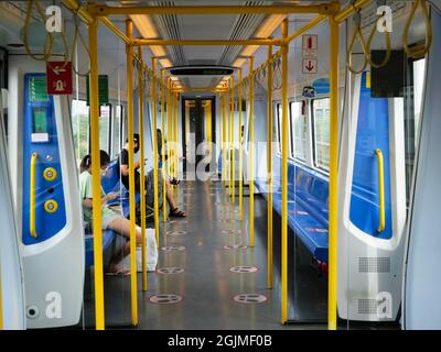 Passenger closing train door Stock Photo - Alamy