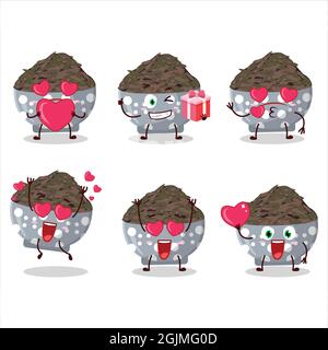 Basmati rice cartoon character with love cute emoticon. Vector ...