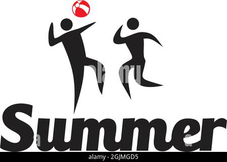 Summer moment icon logo design illustration vector template Stock Vector