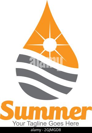 Summer moment icon logo design illustration vector template Stock Vector