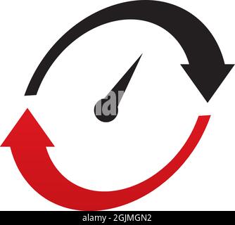 Speedometer icon logo design vector illustration template Stock Vector