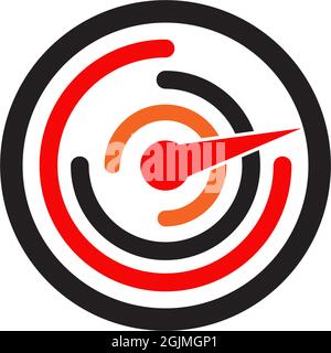 Speedometer icon logo design vector illustration template Stock Vector