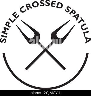 Restaurant logo design with using simple spatula icon Stock Vector