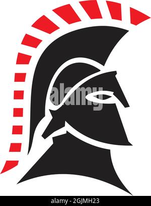 Spartan warrior helmet logo design vector illustration template Stock Vector