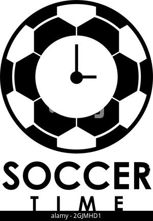 Soccer time logo design vector illustration template Stock Vector