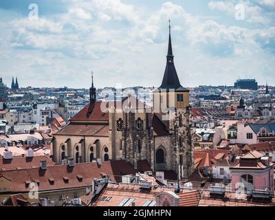 Church of Saint Giles or Kostel svateho Jilji in Prague, Czech Republic Stock Photo