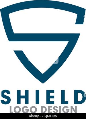 S shield letter logo design vector illustration template Stock Vector