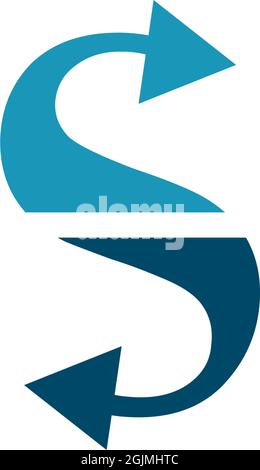 S letter arrow logo design vector illustration template Stock Vector