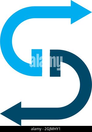 S letter arrow logo design vector illustration template Stock Vector