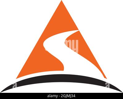 Road construction company logo design vector illustration template Stock Vector