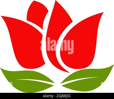 Rose flower icon logo design vector illustration template Stock Vector