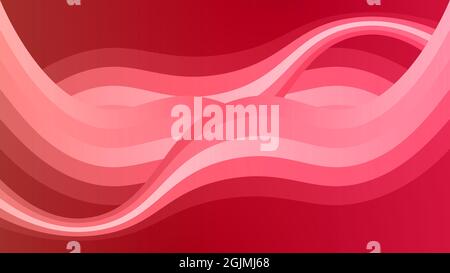 Beautiful wavy red stripes shape vector illustration. Abstract background design for wallpaper, decoration element, banner, cover, presentation Stock Vector