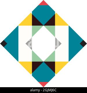 Rhombus shape icon logo design for business company vector template Stock Vector