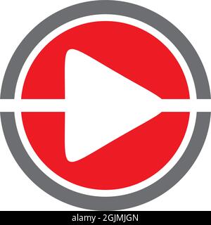 Play button icon logo design illustration vector template Stock Vector
