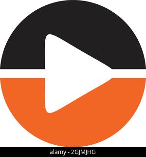 Play button icon logo design illustration vector template Stock Vector