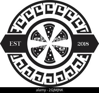 Pizza restaurant logo icon design vector template Stock Vector
