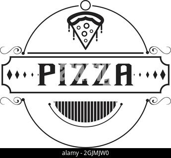 Pizza restaurant logo icon design vector template Stock Vector