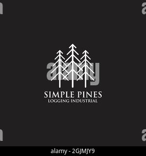 Pine tree icon logo design vector template Stock Vector