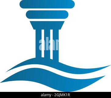 Concrete pillar icon logo design inspiration vector template Stock Vector