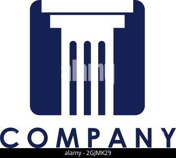 Concrete pillar icon logo design inspiration vector template Stock Vector