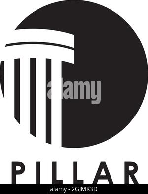 Concrete pillar icon logo design inspiration vector template Stock Vector