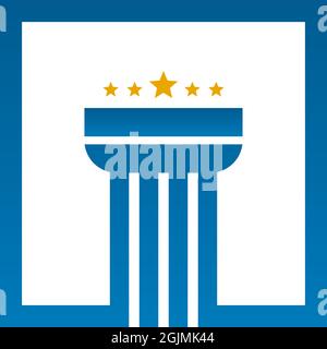 Concrete pillar icon logo design inspiration vector template Stock Vector