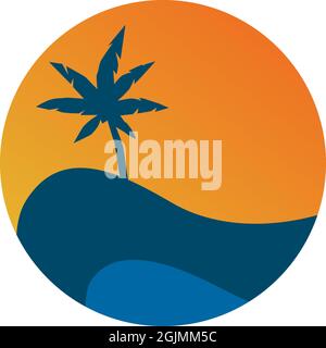 Coconut tree icon logo design inspiration vector template Stock Vector