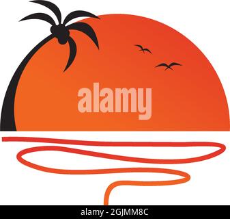 Coconut tree icon logo design inspiration vector template Stock Vector